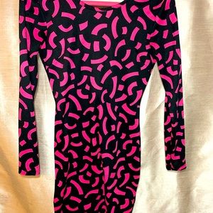 Geometric Low Back Long Sleeve Mini Dress | Non wrinkle